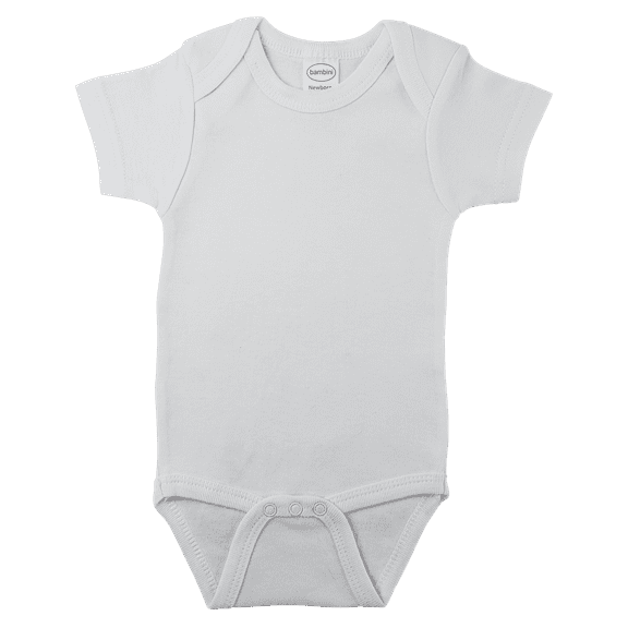 Bambini Layette White Interlock Short Sleeve Onezies