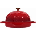 thumbnail image 6 of Flavehc Bread Oven Cast Iron Bread Dutch Oven with Cloche Lid for Bread Baking Red Enameled Cast Iron Bread Oven with Dome Lid for Sourdough, 6 of 6