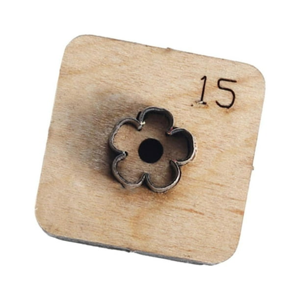 Troquel de corte de cuero con forma de flor, plantilla de madera para hacer manualidades portátiles para colgar 15mm