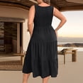 thumbnail image 4 of Delconic Women's Casual -Color Loose Fit Sleeveless Midi Dress Black 3XL, 4 of 4