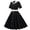 Black, variant on GDREDA Elegant Women's Casual Swing Dress Short Sleeve A Line Tea Party Attire Black,M