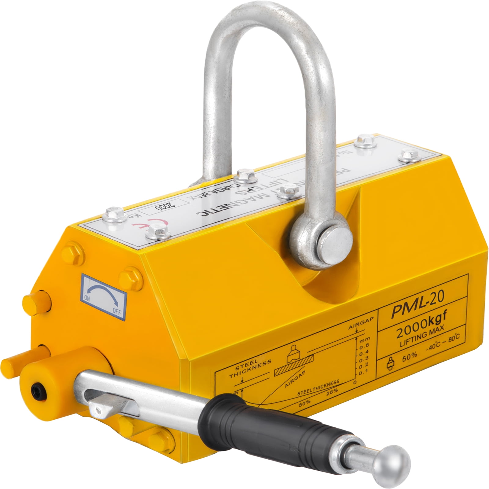 VEVOR Lifting with Release,4400 Lbs Pulling Force Steel Lifter,Neodymium