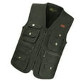 thumbnail image 2 of Chaleco Cargo zhang ming Multi Bolsillos Algodón Puro Suavizante Cremallera Verde XL, 2 of 5