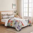 thumbnail image 5 of Full Quilt Set 78''x90'', Vintage Flowers Lightweight Summer Bedspread Coverlet Set with 2 Pillow Shams, Spring Floral Botanical Pastoral Breathable All Season Quilt Bedding for Bedroom/Guest Room, 5 of 9
