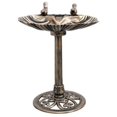 thumbnail image 1 of Alpine 13" by 30" Outdoor Bird Bath w/ 2 Bird Figurines Yard Statue, Bronze, 1 of 10
