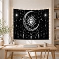 thumbnail image 5 of Sun and Moon With Human Face Against Black Background, Mystical Celestial for Space Lovers, Symmetrical Wall Art Decor, Housewarming Gift, Tapestry Wall Hanging for Bedroom and Living Room, 5 of 7
