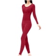 thumbnail image 2 of Chbgutlmr Thermal Underwear for Women Long Sleeve Round Neck Tops Slim Fitted Leggings Casual Stretch Comfy Winter Warm 2 Piece Sets, 2 of 9