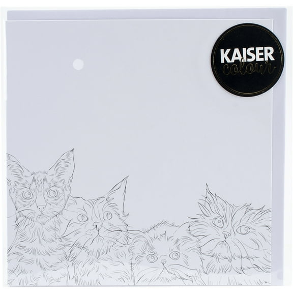 KaiserColour Gift Card W/Envelope 6"X6"-Purrfect, Pk 3, Kaisercraft