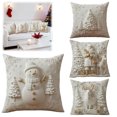 thumbnail image 7 of For Living Room Festive Decor: 4 Counts Christmas Pillow Cover Set 18x18 Inch Soft Single Side Printing Cushion, 7 of 7