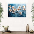 thumbnail image 6 of Abstract White Flower Canvas Wall Art, 3D Oil Painting Style Floral Print, Modern Textured Blossom Artwork for Living Room Bedroom Office Decor, Ready to Hang, 6 of 6