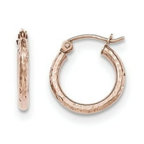 Primal Gold 14 Karat Rose Gold Lightweight Diamond-Cut Hoop Earrings