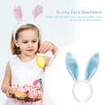 thumbnail image 4 of Diadema de orejas de conejo de peluche, diadema de orejas de conejo suave para Cosplay (blanco y morado) Likrtyny juguetes de los niños, 4 of 7