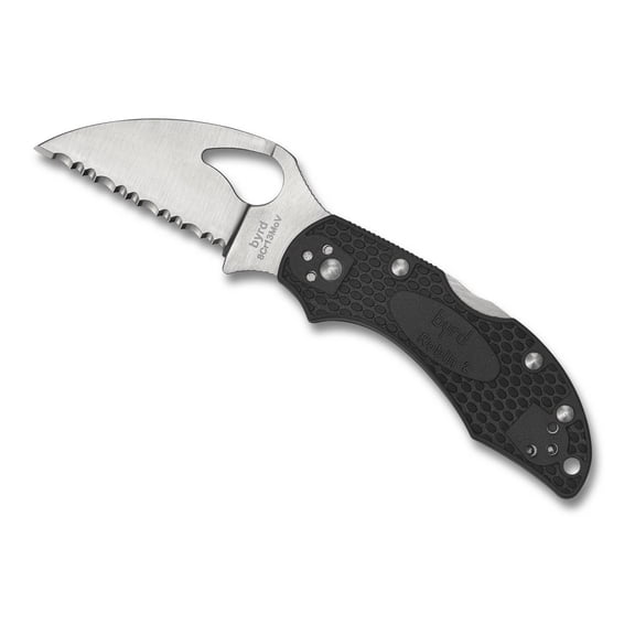 BY10SBKWC2 Byrd Robin 2 Lockback Knife Wharncliffe Black (3.4 Satin Serr)