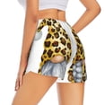 thumbnail image 4 of Picia Leopard Gnomes Pattern Women's 2 in 1 Athletic Running Shorts High Waisted Workout Casual Gym Sweat Shorts with Comfy Liner Zipper Pockets-Medium, 4 of 9