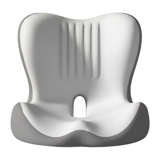 Cojín ergonómico para asiento, almohadilla para el coxis, respaldo cómodo y práctico para silla oficina, cojín apoyo para asientos coche y Gris