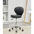 thumbnail image 4 of KLASIKA Black Rolling Swivel Salon Stool Chair with Wheel Back Lumbar Support Seat Adjustable Height 22" Hydraulic Chair for Beauty Barber Manicure Lash 2 Pack, 4 of 8