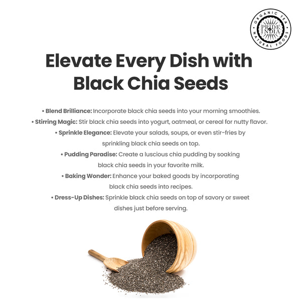 Pride of India Natural Black Chia Seeds, 20 oz Jar, Pack of 6