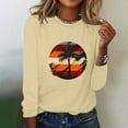 thumbnail image 1 of EQWLJWE Chemises à Manches Longues pour Femmes Mode d'Entraînement Printemps Imprimé Manches Longues Col Rond Tee Décontracté Hauts Vêtements d'Automne pour Femmes, 1 of 6