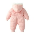 thumbnail image 3 of Favoffer Baby Girls Boys Thick Jumpsuit Snowsuit Newborn Winter Clothes Romper Infant Hooded Fleece Coat Jacket Outwear for Daily Wear, Home, Photoshoots, Holiday Gatherings 3M-2Y, 3 of 7