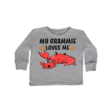 

Inktastic My Grammie Loves Me- cute crab family Gift Toddler Boy or Toddler Girl Long Sleeve T-Shirt