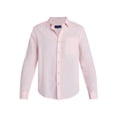 thumbnail image 5 of George Men's and Big Men's Linen Blend Button Up Shirt with Long Sleeves, Sizes S-5XL, 5 of 5