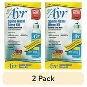 (2 pack) Ayr Saline Nasal Rinse Kit 100 Count