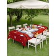 thumbnail image 3 of Outdoor Tablecloth with Umbrella Hole and Zipper, Red Santa Christmas Rectangle Table Cloth 52x70 Inch Waterproof Tablecloth, Gifts Xmas Snowflake Winter White Picnic Table Cover for Patio Camping, 3 of 7