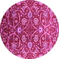 thumbnail image 1 of Ahgly Company Indoor Round Oriental Pink Industrial Area Rugs, 5' Round, 1 of 4