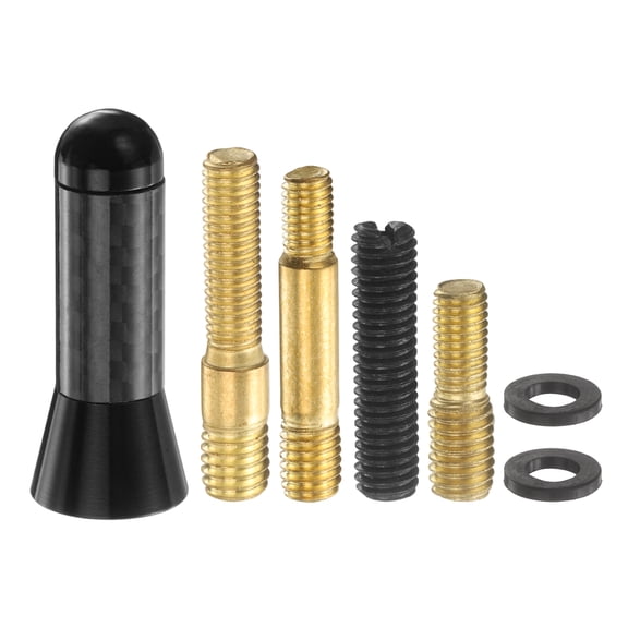 Uxcell Car Short Antenna Carbon Fiber Aluminum Universal Replacement Auto Radio Antenna (1.4", Black) - Conductive & Waterproof, for Cars RVs SUV Trucks