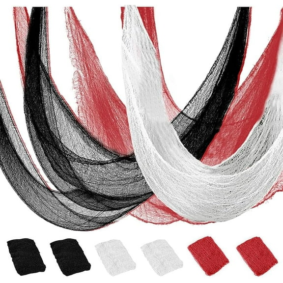 6 Pack Halloween Black Creepy Cloth - Halloween Decorations Clearance - 30X72 Inch Spooky Fabric Cloth for Haunted House - Creepy and Spooky Halloween Decorations for Party Outdoor Or Indoor