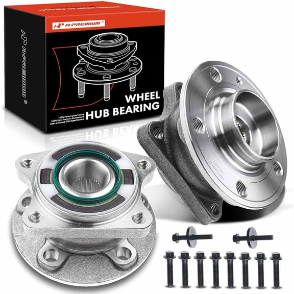 A-Premium Wheel Bearing and Hub Assembly Compatible with Volvo S80 2004-2006 S60 2002-2009 XC70 2003-2007 V70 2001-2007 Rear Side 2-PC Set