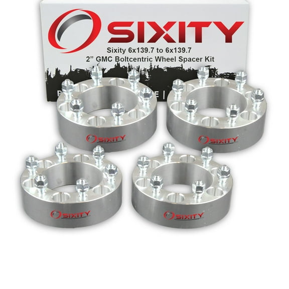 Sixity Auto 4 pc 2" 6x139.7 Wheel Spacers compatible with GMC Canyon M12x1.5mm 1.25in Studs Lugs
