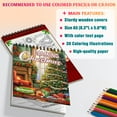 thumbnail image 3 of Netecom Calming Christmas Coloring Book Spiral Bound For Adults, A5 Wooden Cover, 30 Beautiful Coloring Pages of Tranquil Winter Scenes for Stress Relief and Relaxation, 3 of 6