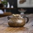 thumbnail image 2 of Tea Cup Set Wood Grain Purple Sand Pot Pure Handmade Kung Fu Tea Set Xishi Pot Home Outdoor Travel Bubble Teapot Teapots & Coffee Servers Travel Tea Set, 2 of 9