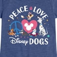 thumbnail image 3 of Disney Classics - Cats & Dogs - Peace Love Disney Dogs  - Toddler And Youth Girls Short Sleeve Graphic T-Shirt, 3 of 5