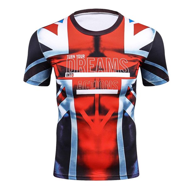 Nuevo verano impreso 3D compresión hombres Deportes camiseta de alta calidad de secado rápido camisapangjing