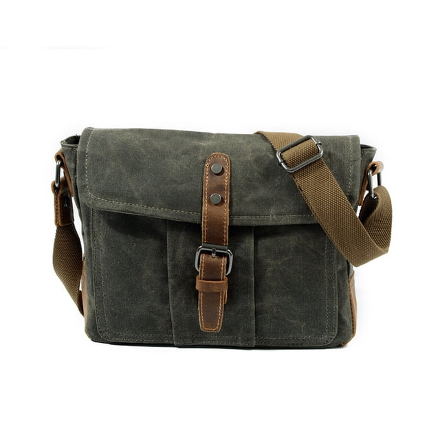LNGOOR Sac à Bandoulière Rétro en Toile Décontracté Simple Sac à Main Imperméable pour Hommes