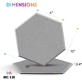 thumbnail image 3 of INTIGE 12 Pack Self-Adhesive Hexagon Acoustic Panels, 12" x 10" x 0.5", High Density Soundproof Panel, Gray, 3 of 7