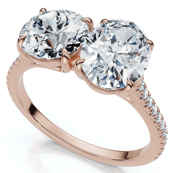 Pompeii 2 1/10Ct Toi et Moi Oval & Round Diamond Ring 14k Gold or Platinum Lab Grown