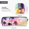 thumbnail image 4 of Ratiio Tropical Palm Tree at Sunset Pattern Leather Pencil Case, Pencil Pouch with Durable Zipper, Compact and Stylish Organizer for Stationery, Art Supplies, Travel Essentials, 4 of 8