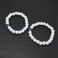 thumbnail image 3 of Jewel Harbour Couple Evil Eye Bracelets – White Beaded Stretch Bracelets Set of 2 | For Protection, Connection & Love, 3 of 4