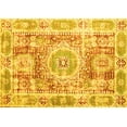 thumbnail image 1 of Ahgly Company Machine Washable Indoor Rectangle Persian Yellow Traditional Area Rugs, 5' x 7', 1 of 4