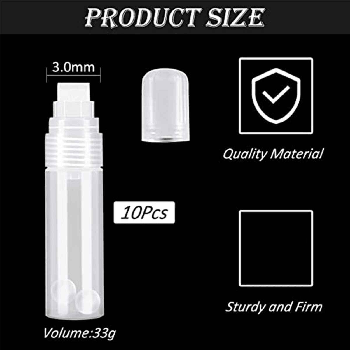 20 Pack Refillable Acrylic Paint Markers 15mm Empty Acrylic Markers Clear White Paint Marker Pens for Rock Painting Wood