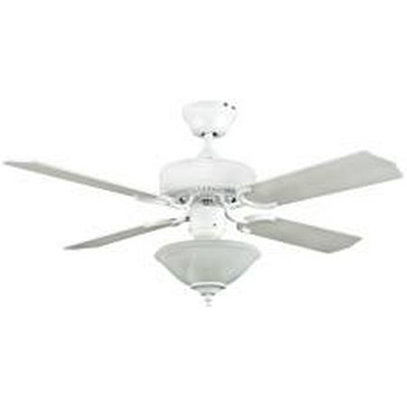 Ceiling Fan 42 4 Blade Wht Alabaster Glass Bowl Inc Light Kit