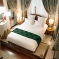 thumbnail image 6 of Bed Runner Scarf for Twin Size Bed, Christmas Beds Scarf Throws for Foot of Bedding, Retro Farmhouse Green Black Buffalo Plaid Decorative Beds Runners for Bedroom Guestroom, 71"x20", 6 of 8