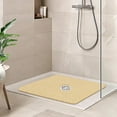 thumbnail image 4 of HITSLAM Square Shower Mat, 24" x 24" Non Slip Bath Mat for Tub, Soft PVC Loofah Bathtub Mats with Drain Holes, Quick Drying Bathroom Stall Floor Mat, Bathroom Accessories Without Suction Cup,Beige, 4 of 8