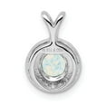 thumbnail image 4 of FB Jewels Sterling Silver Rhodium-plated Diam. & Created Opal Pendant, 4 of 5