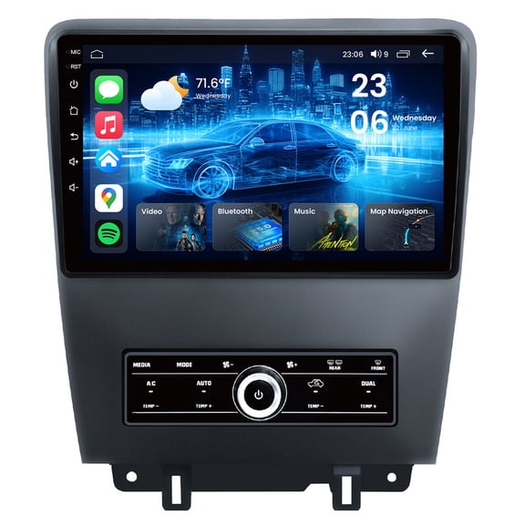 LULAION Wireless Carplay 10" Touchscreen Stereo for Ford Mustang 2010‑2014 – 4 64GB Android Auto, WiFi, Bluetooth, EQ, AM/FM, AHD Backup Camera