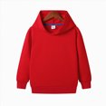 thumbnail image 2 of KPOPLK Boys Hooded Tees - Lightweight Performance Thermal Knit Sweatshirts Pullover Hoodie Long Sleeve Shirts for Boys Red Size 8-9 Years, 2 of 4