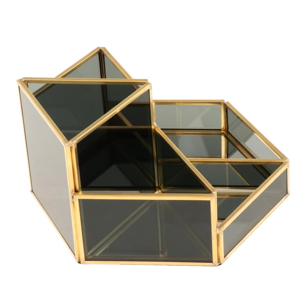 Organizador de maquillaje creativo, organizador de mesa, caja de almacenamiento, caja de almacenamiento para Titular Negro A
